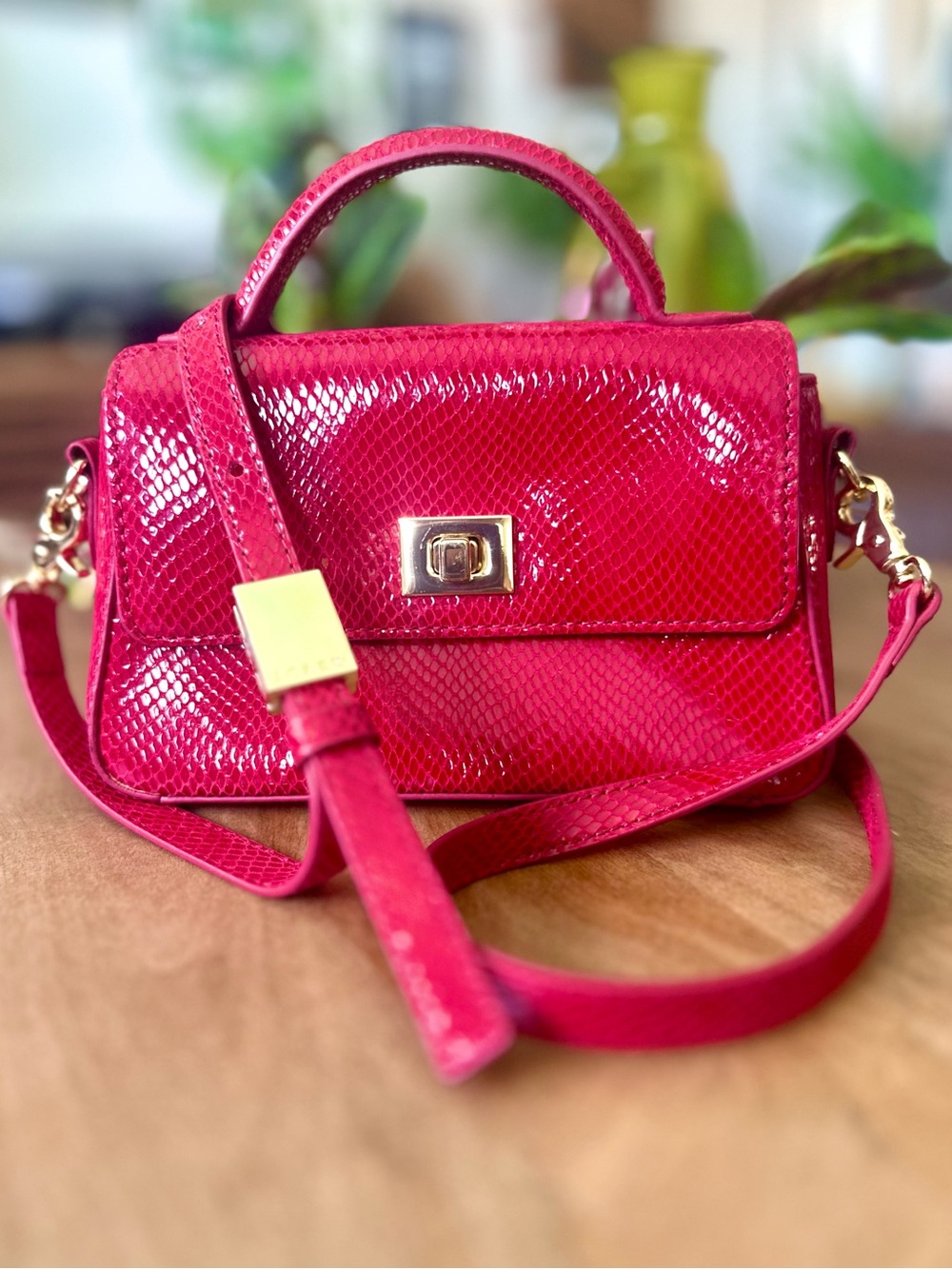 J.Crew Snakeskin Embossed Goat Leather Top Handle Crossbody Bag